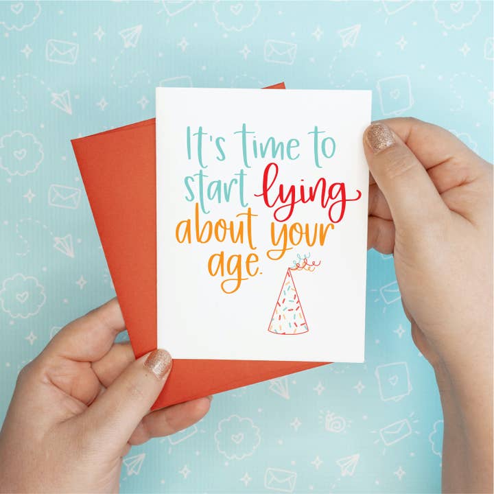 Colette Paperie – wholesale Birthday card – Start Lying Birthday Funny Recycled Greeting Card