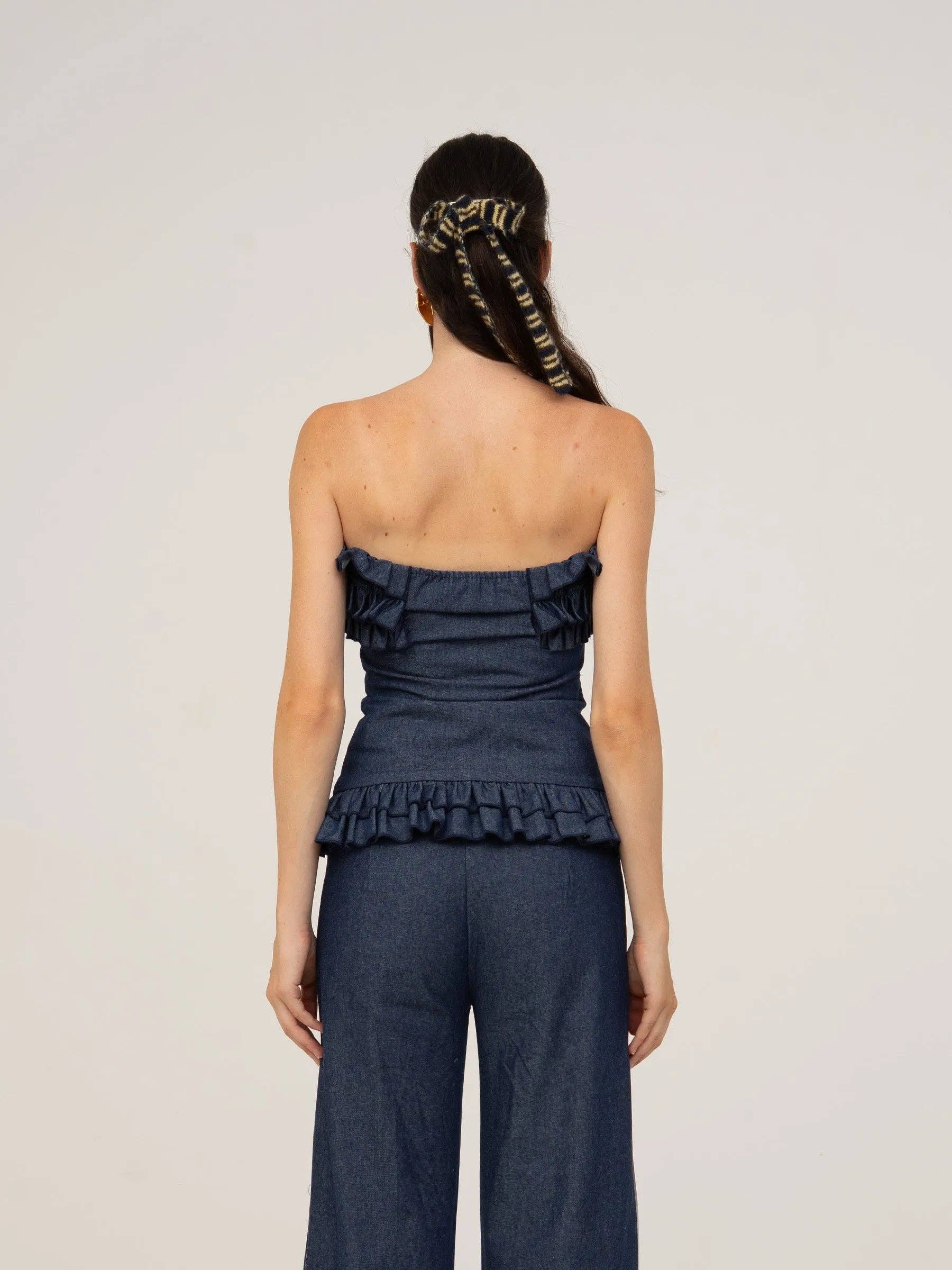CARMEN SAYS - Vendita all'ingrosso Camicetta - Donna - Top Noctis in Denim Blu4