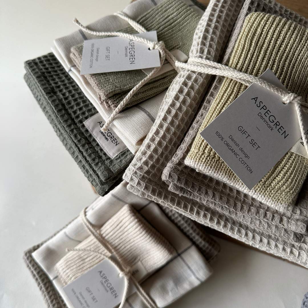 Aspegren Denmark – Engroshandel Køkkenhåndklæde – Gavesæt - 100% økologisk bomuld - Sæt af 3 - Citronmelisse3