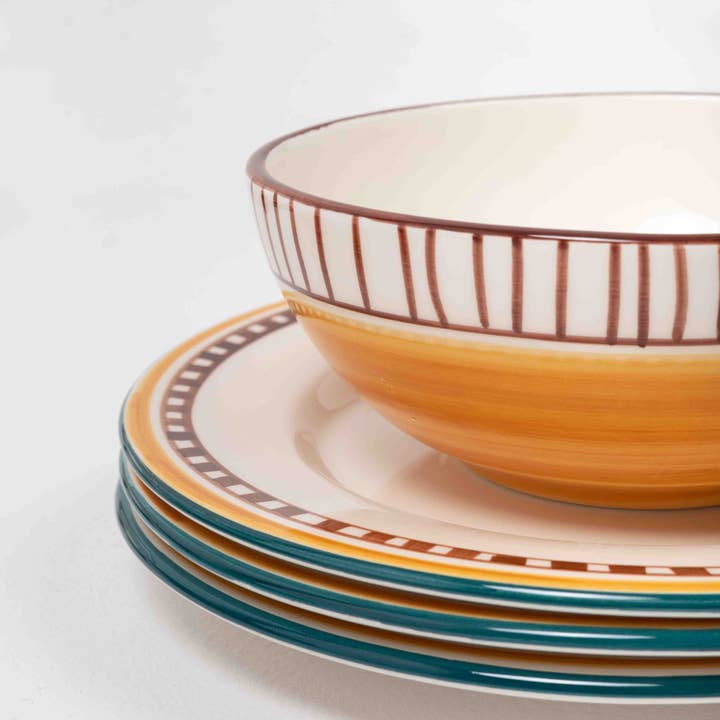 Valsa Home - Wholesale Salad Plate - Ray Hand-Painted Salad Plate - WS2