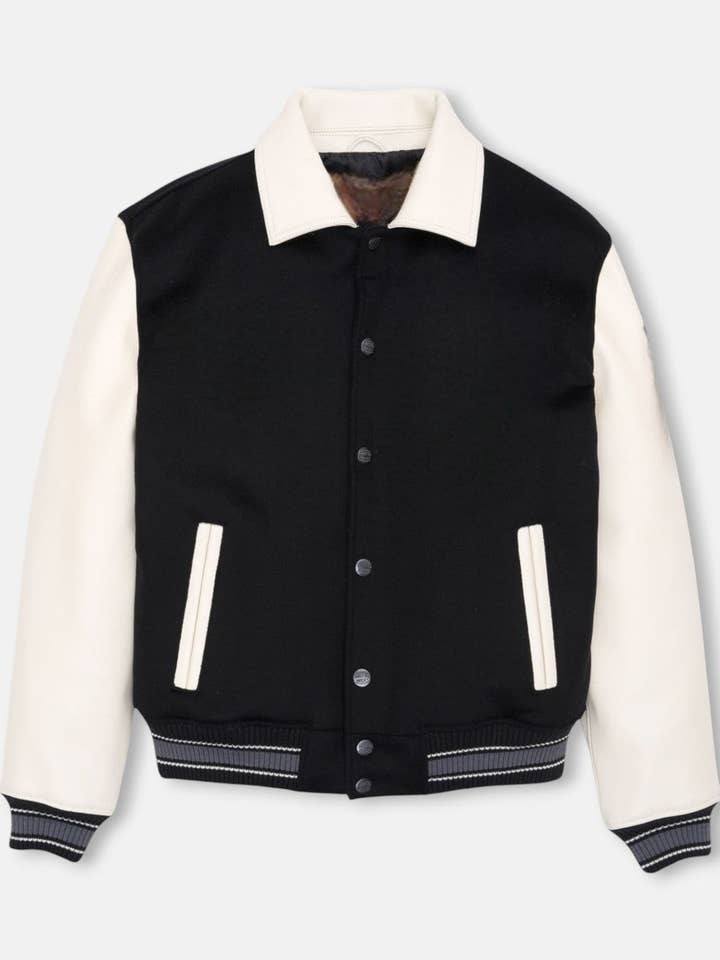 Vanilla Wool-Vegan Leather Jacket for wholesale by Wleti