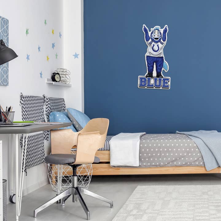 Rico Industries - Wholesale Flag - NFL Indianapolis Colts Mascot Logo Shape Cut Pennant