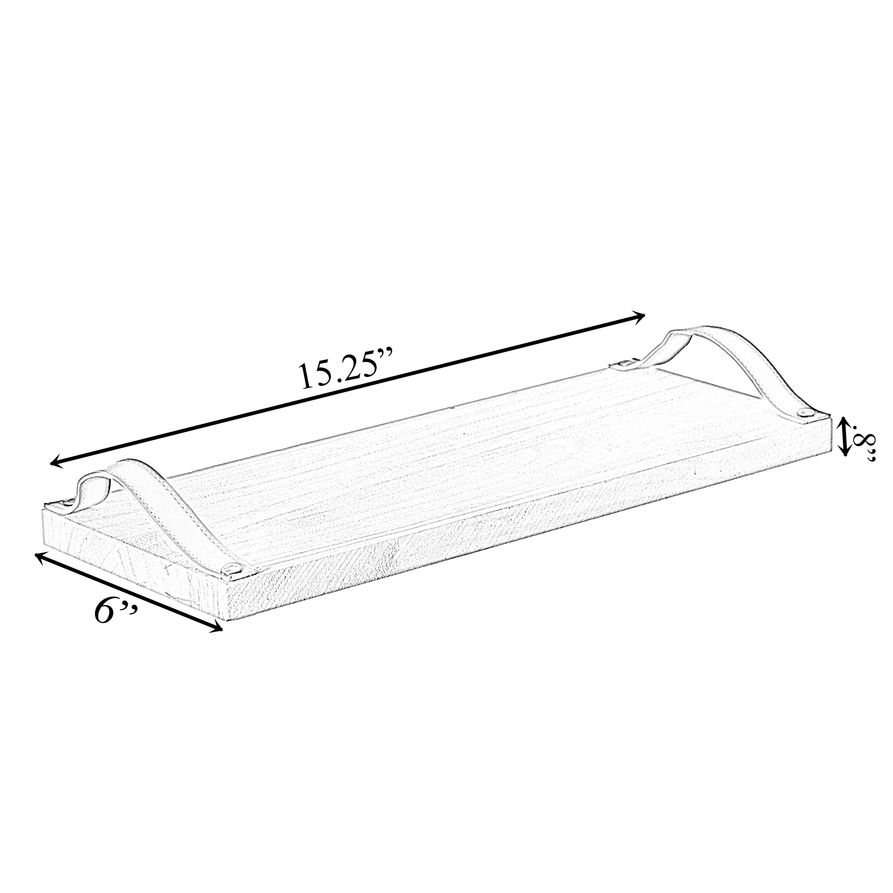 Quickway Imports - Wholesale Serving Tray - Wooden Rectangular Tray Serving Board with Leather Handles6