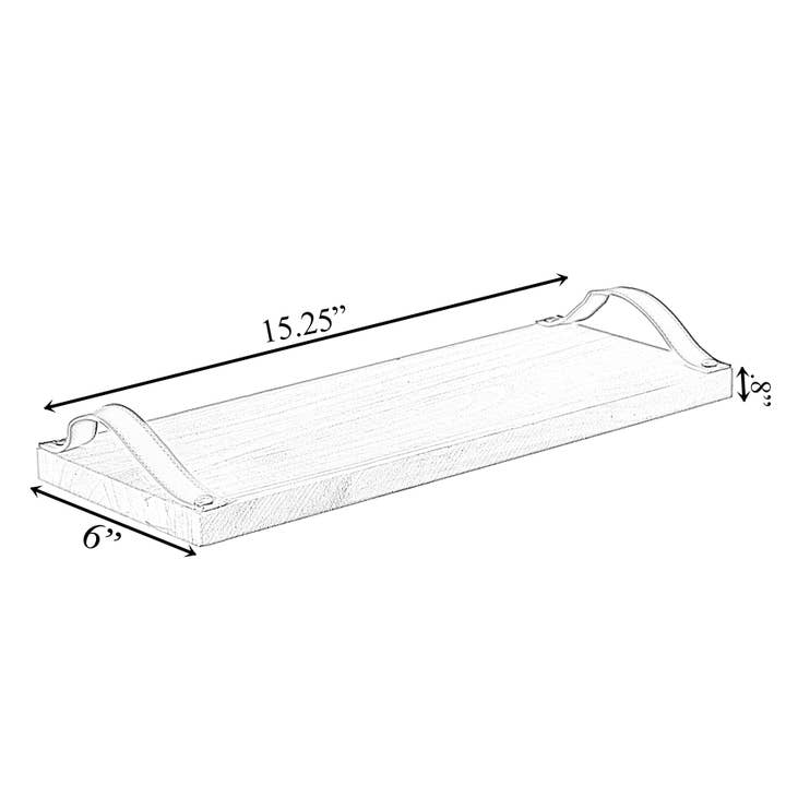 Quickway Imports - Wholesale Serving Tray - Wooden Rectangular Tray Serving Board with Leather Handles6