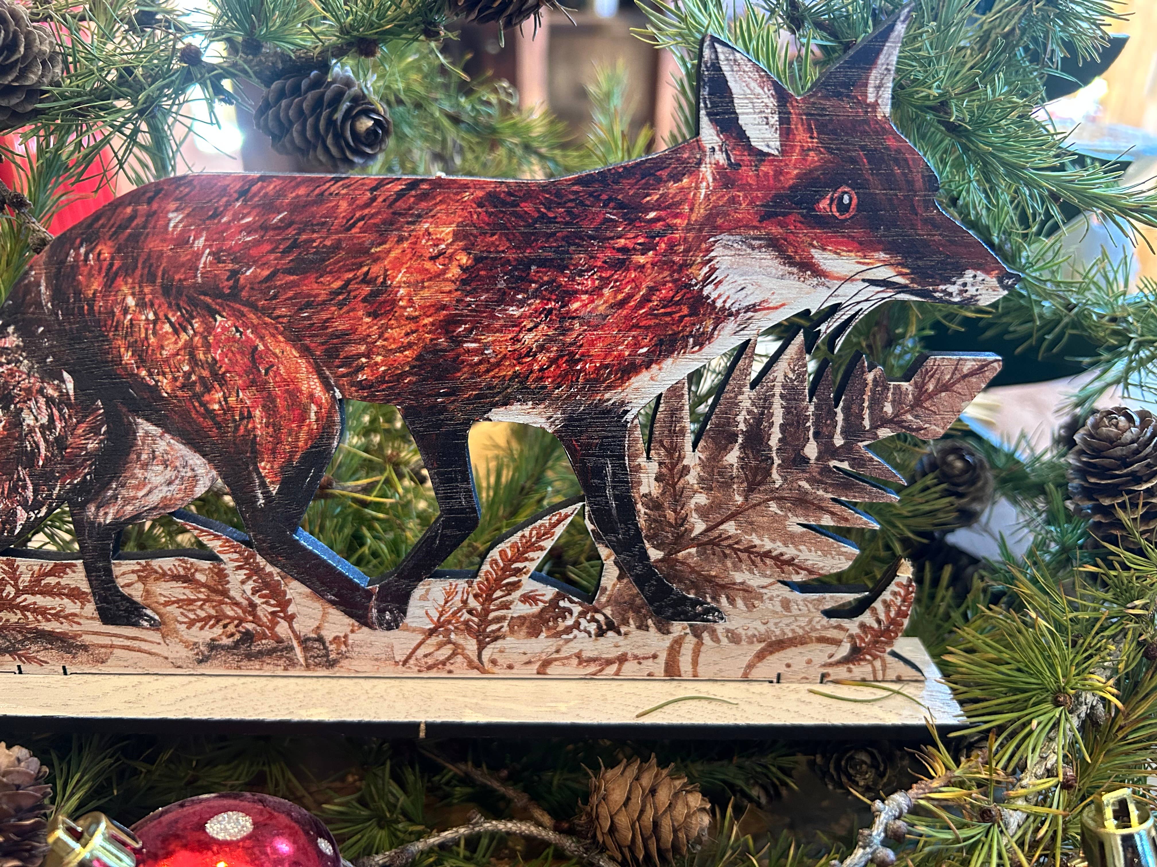 Clare O’Neill Artworks – wholesale Ornament – Mr Foxy Wooden ornament 5