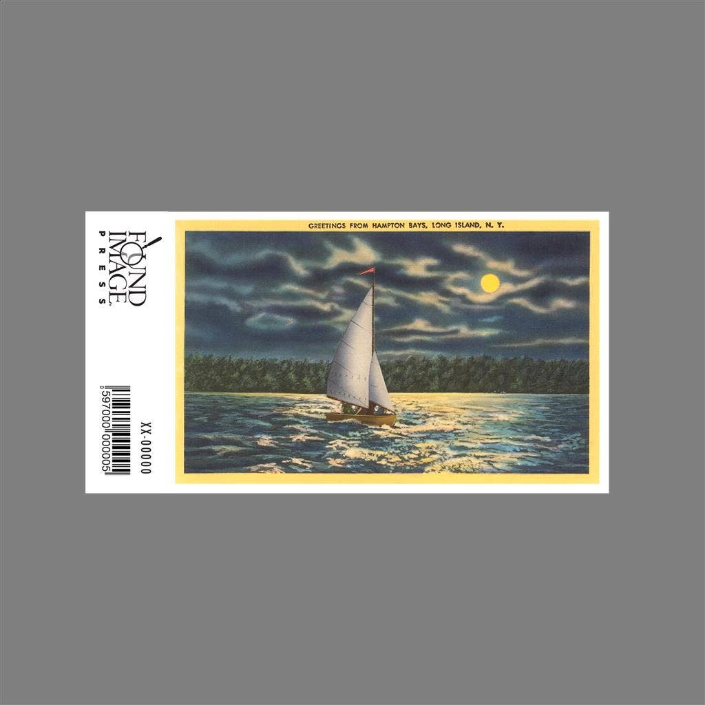 Found Image Press - Wholesale Sticker - Sticker LI-14 Moon over Hampton Bays, Long Island, New York1