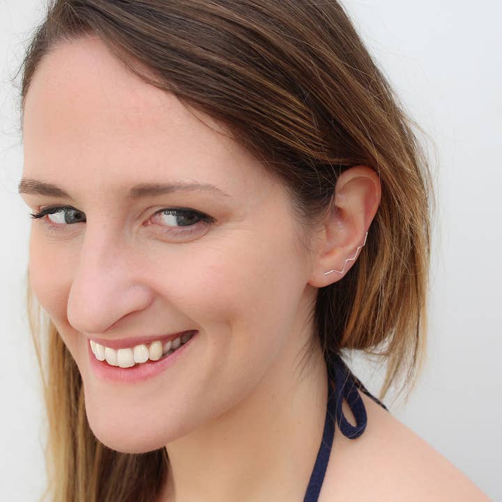 Zigzag Petroglyph Ear Climber for wholesale by Atlantic Rose