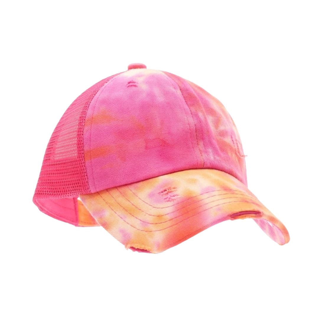 C.C Beanie – wholesale Baseballkeps – Barn – Barn Keps med Batikmönster och Korslagd Hög Hästsvans CC Ball Cap KIDSBT7911