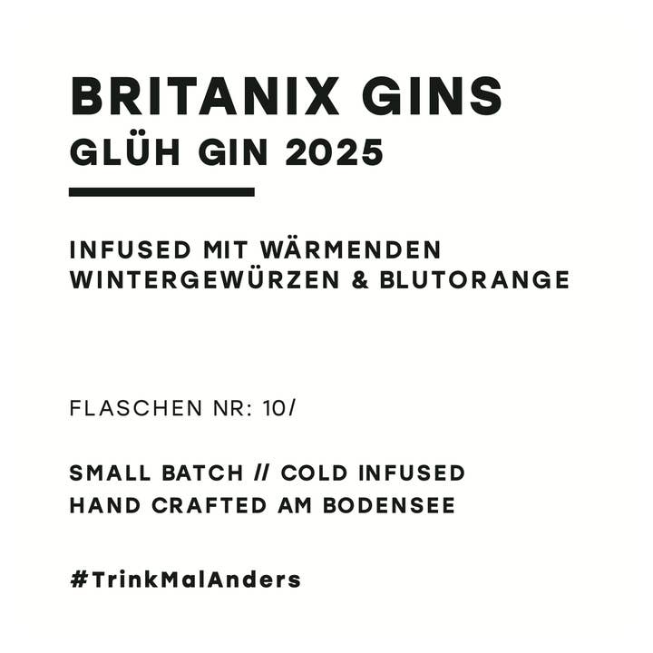 Britanix Gins - Wholesale Gin - Britanix Glüh Gin 2025 (500ml / 40% Vol)1