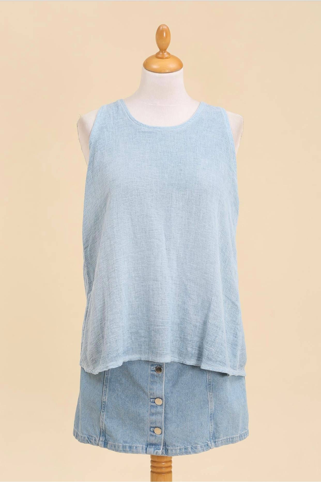 LÉA & LUC - Vente Débardeur – femme - Débardeur en 50% coton et 50% Lin REF. 916810