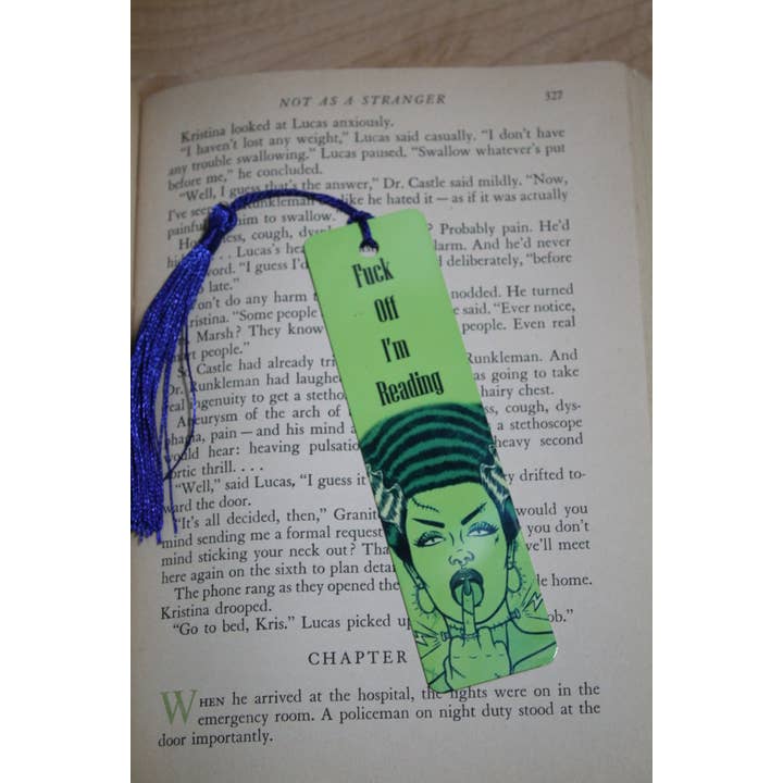 Green Bride - Fuck off Ik ben aan het lezen//Metalen bladwijzer voor wholesale door Raven Design