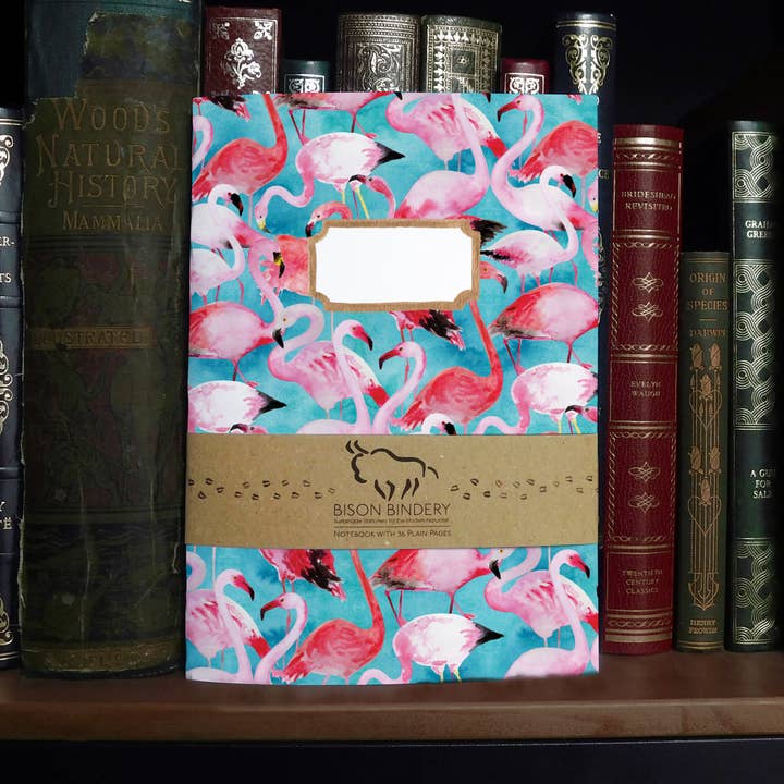 Flamboyance van Flamingo's A5 Gerecycled Notitieboek - 36 Blanco Pagina's voor wholesale door Bison Bindery