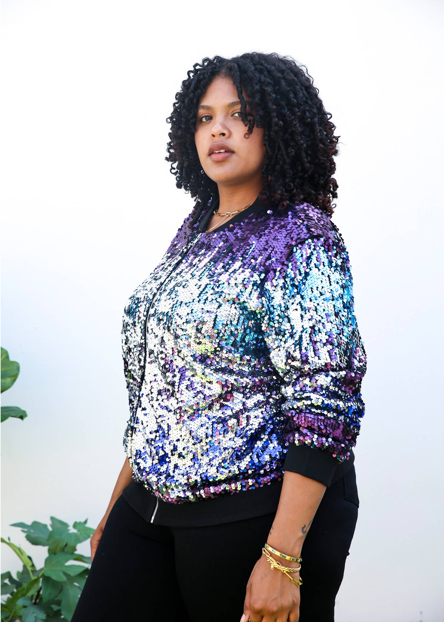 Anna Kaci Wholesale - Wholesale Bomber Jacket - Women's - Plus Size Sequin Bomber Jacket29
