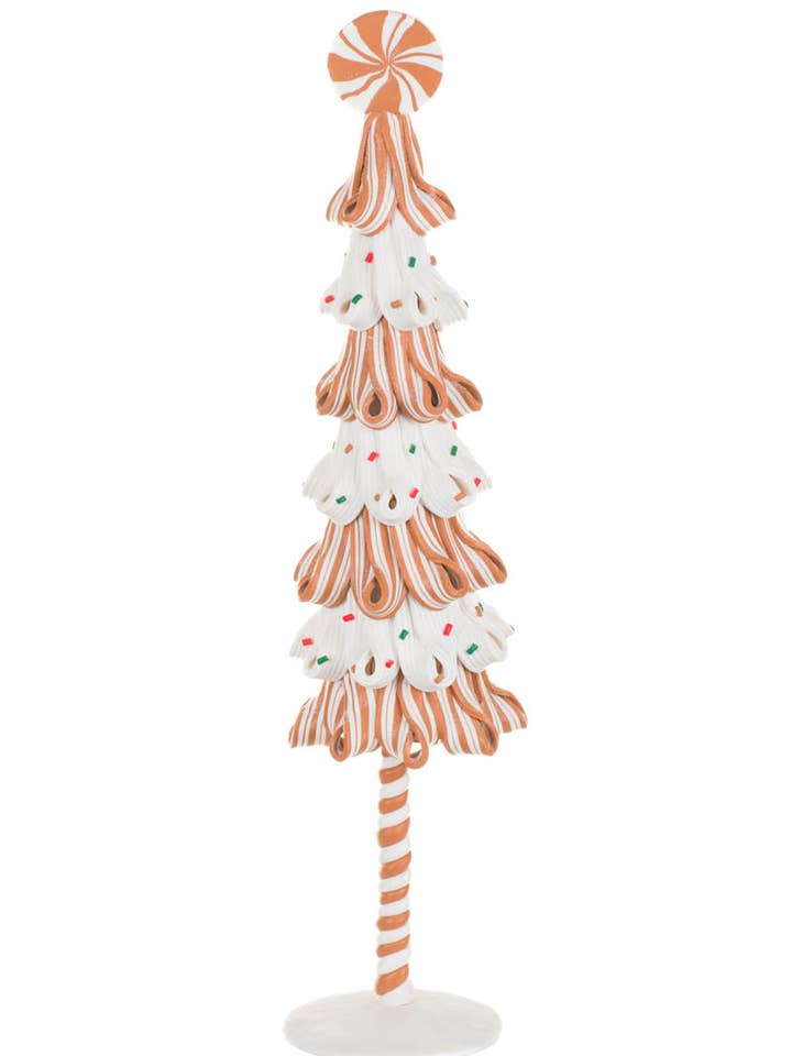 NUOVO-Grande Esposizione di Albero con Nastro di Caramelle Bianco/Verde per la vendita all'ingrosso da parte di Starlight Collection