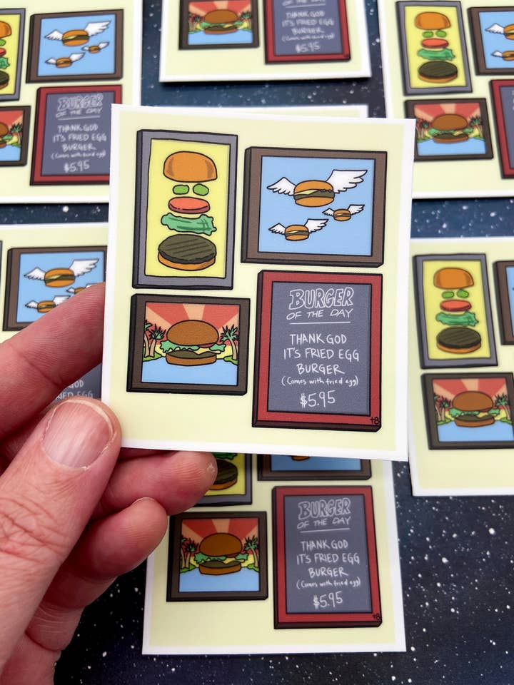 Autocollant en vinyle - Burger Art Bob's Burgers pour la vente par The Red Swan Shop