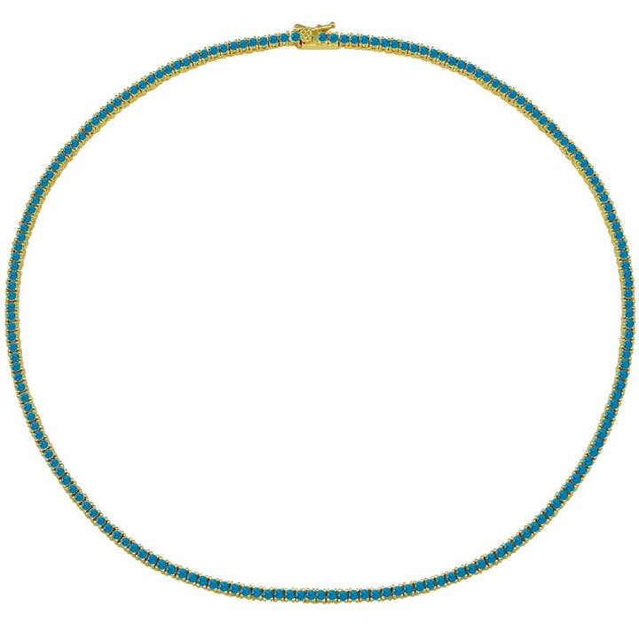 Turkos tunn tennis-choker för wholesale av JTG Jewelry