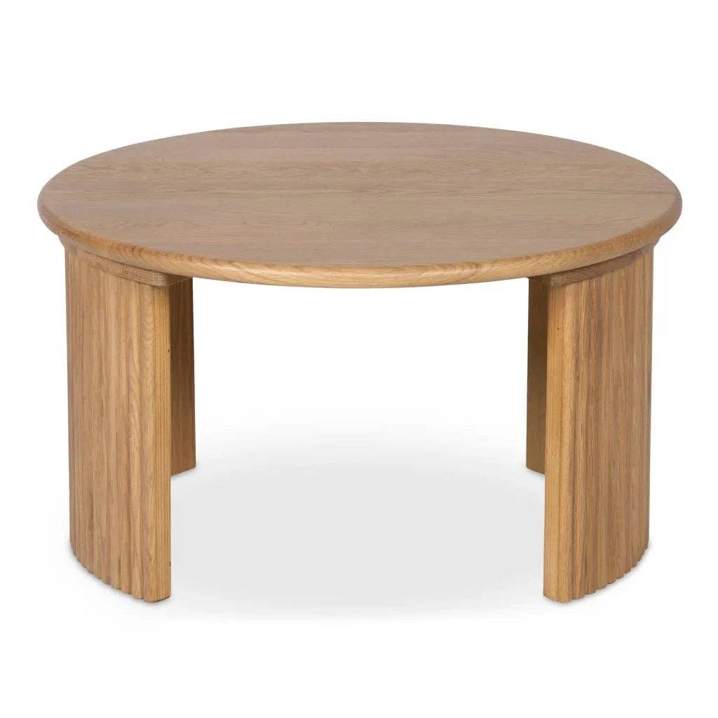 LOOMLAN - Wholesale Coffee Table - Penny Solid Oak Top Round Coffee Table20