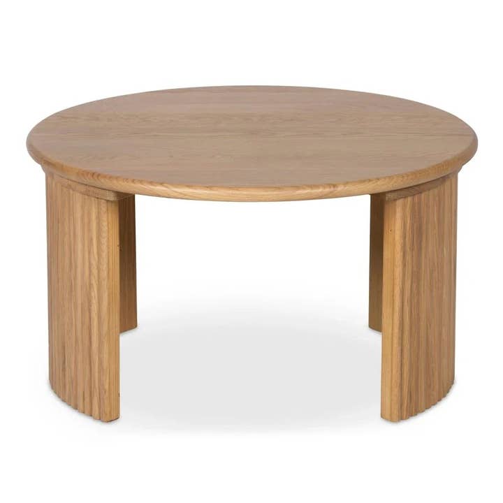 LOOMLAN - Wholesale Coffee Table - Penny Solid Oak Top Round Coffee Table20