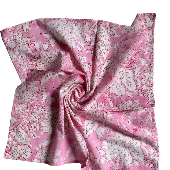 Annahmol - Wholesale Bandana - Women's - Hand Block Printed Cotton Bandana: Assorted Prints :20 Inch7