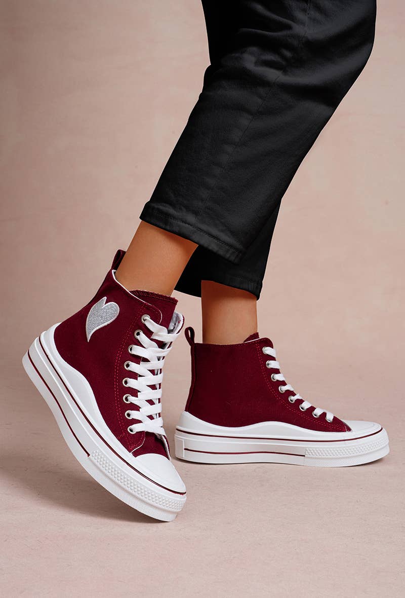LADY GLORY - Wholesale Lifestyle Sneakers - Women's - Women's High-Top Sneakers with Glitter Heart16