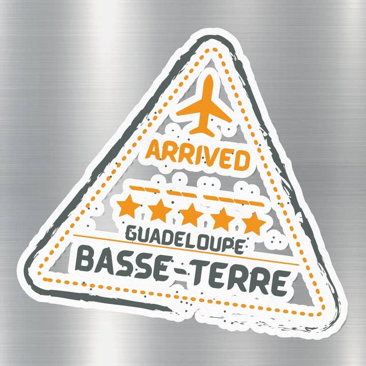 Guadeloupe Arrived Travel Stamp Sticker for wholesale by GraffMerch.com
