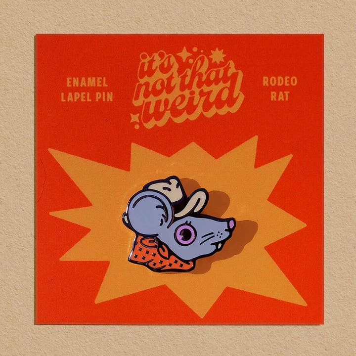 Rodeo Rat enamel pin for wholesale by It's Not That Weird