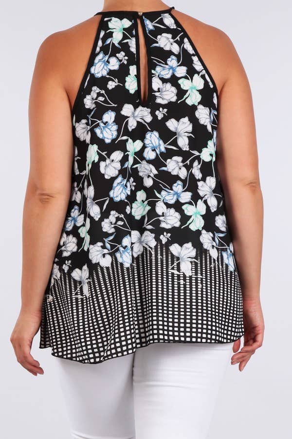 Haute Fox Plus Size & Contemporary – Top interior – Mulher por atacado – Cami com estampa NK Plissada Tamanhos Plus - 14300-DT2