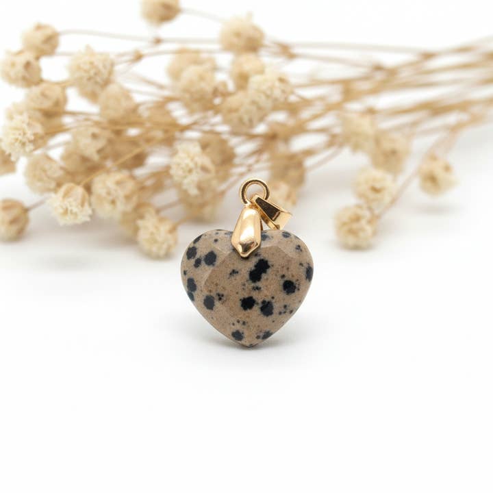 Pendentif Pierre Jaspe Dalmatien pour la vente par Produtos Namasté