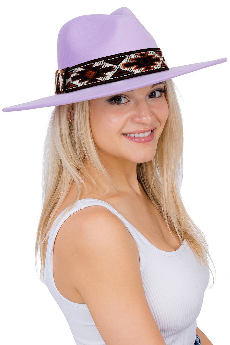 Cap Zone – Fedora - Mulher por atacado – Chapéu Rancher de Feltro Largo Navajo Rust Baja24