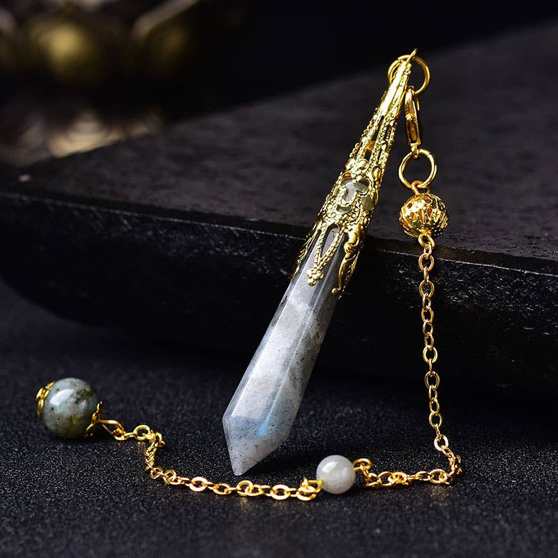 Gemcohub – Großhandel Spiritueller Stein/Kristall – Buntes Pendel aus natürlichem Kristallstein in Hexagon-Form40