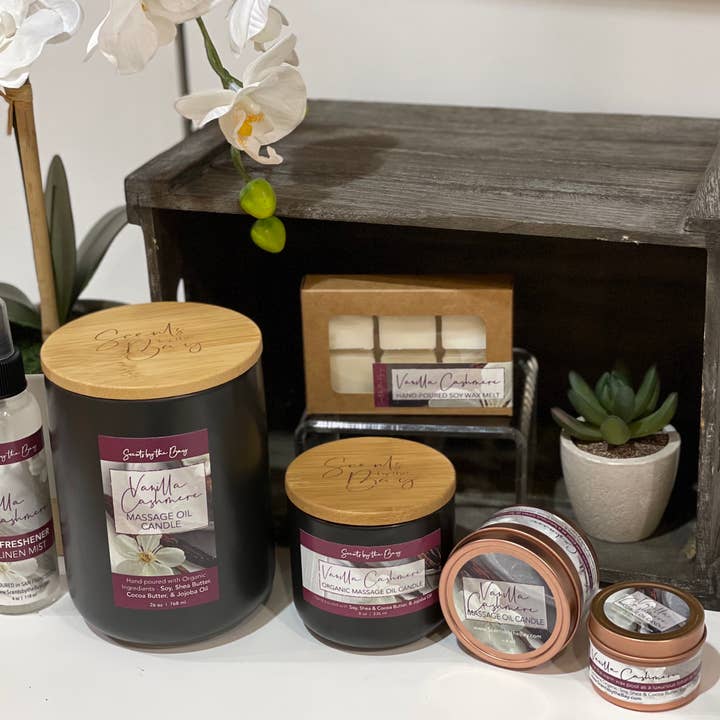 Scents by the Bay - Wholesale Jar/Filled Candle - 8 oz Reusable Ceramic: Organic Massage Oil Candle8