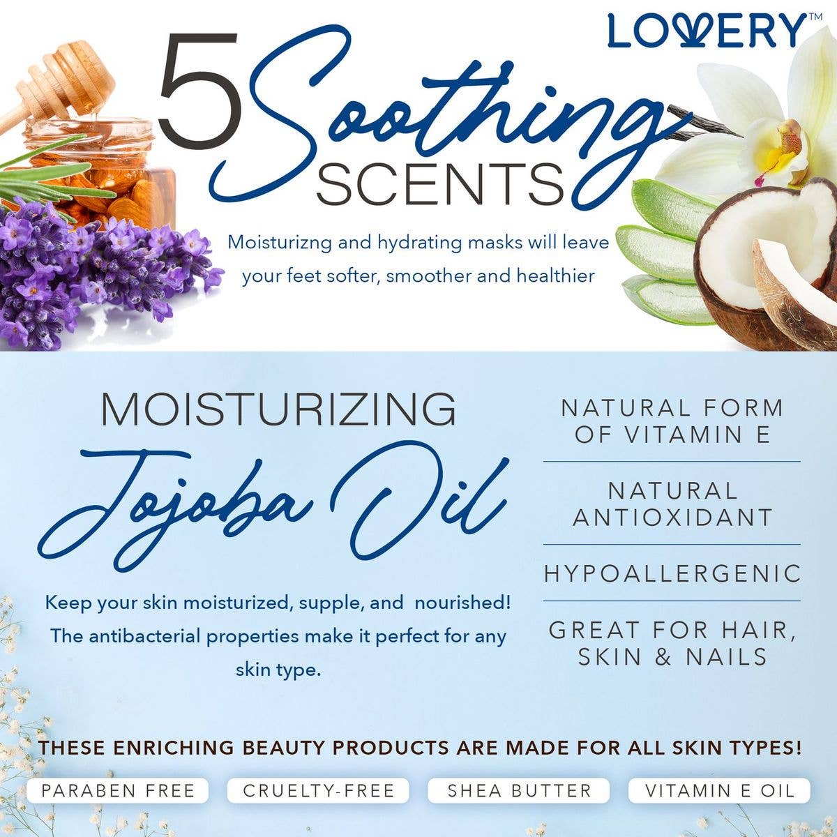 Lovery - Wholesale Hand Cream/Lotion - Deep Conditioning Hand Mask - 5 Pack Natural Hand Lotion3