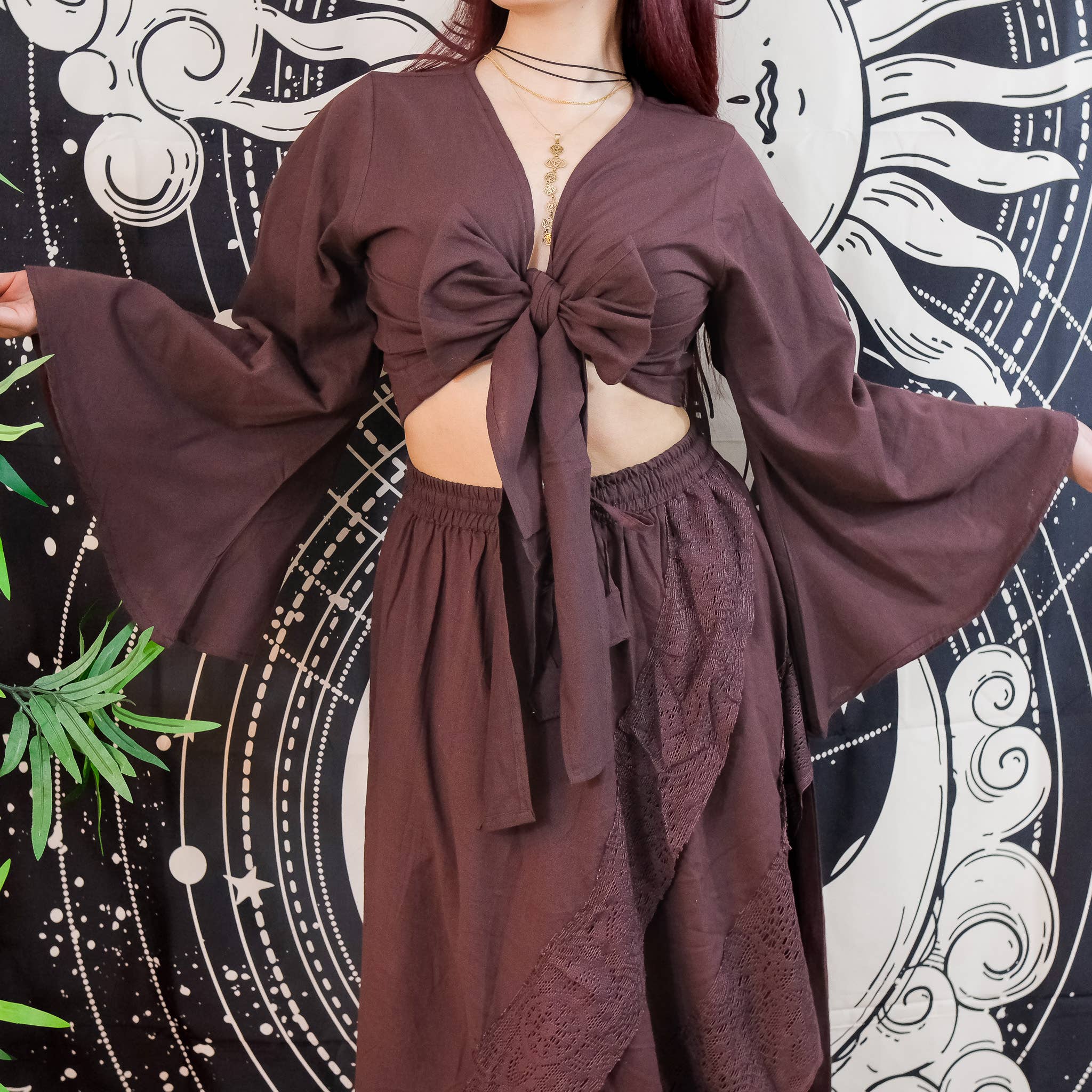 Karma Nepal Crafts - Venta al por mayor Conjuntos de top y falda - Mujer - Conjunto de falda fluida boho de encaje de algodón3