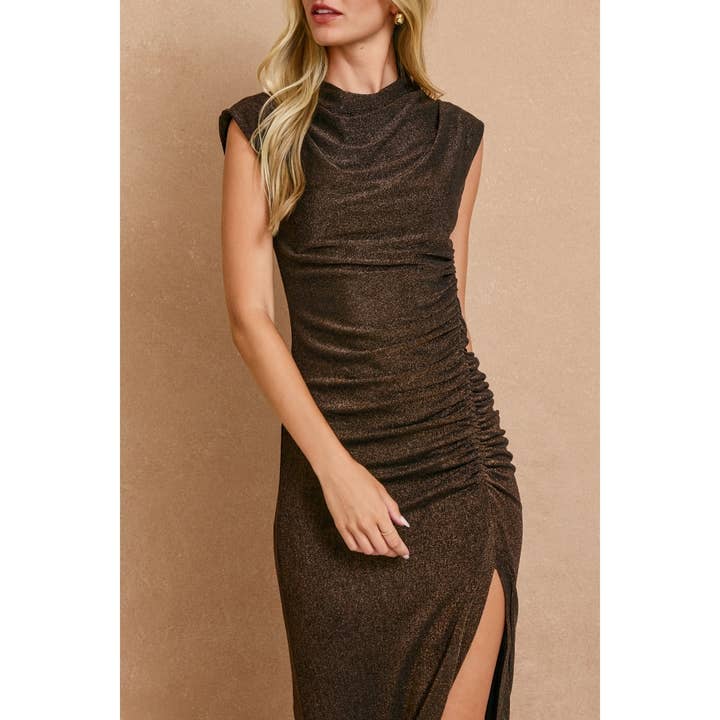 Dress Forum - Wholesale Dress - Women's - Middle Of The Galaxy Mock Neck Midi Slit Dress8