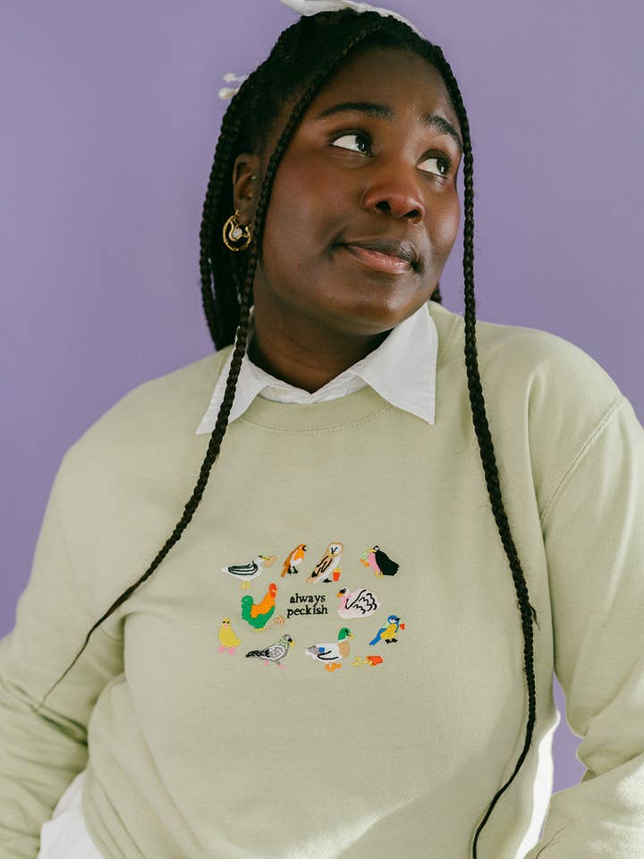 Limpet Store - Wholesale Sweatshirt - Women's - Always Peckish Embroidered Sweatshirt