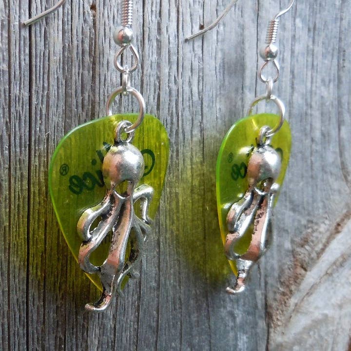 Simply Raevyn - Wholesale Dangle Earrings - Octopus Charm Guitar Pick Earrings41