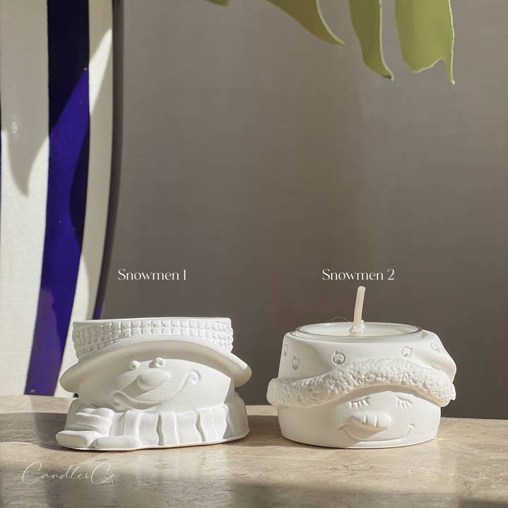 White Snowmen Tealight Holder for wholesale on Faire3