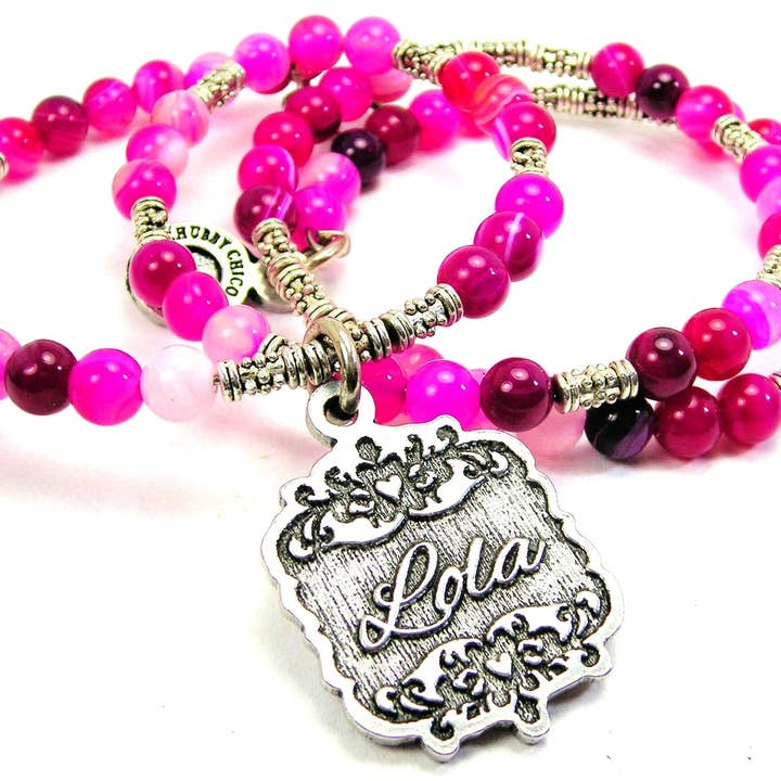 Lola Bracelet en quartz microcristallin rouleau victorien pour la vente par Chubby Chico Charms