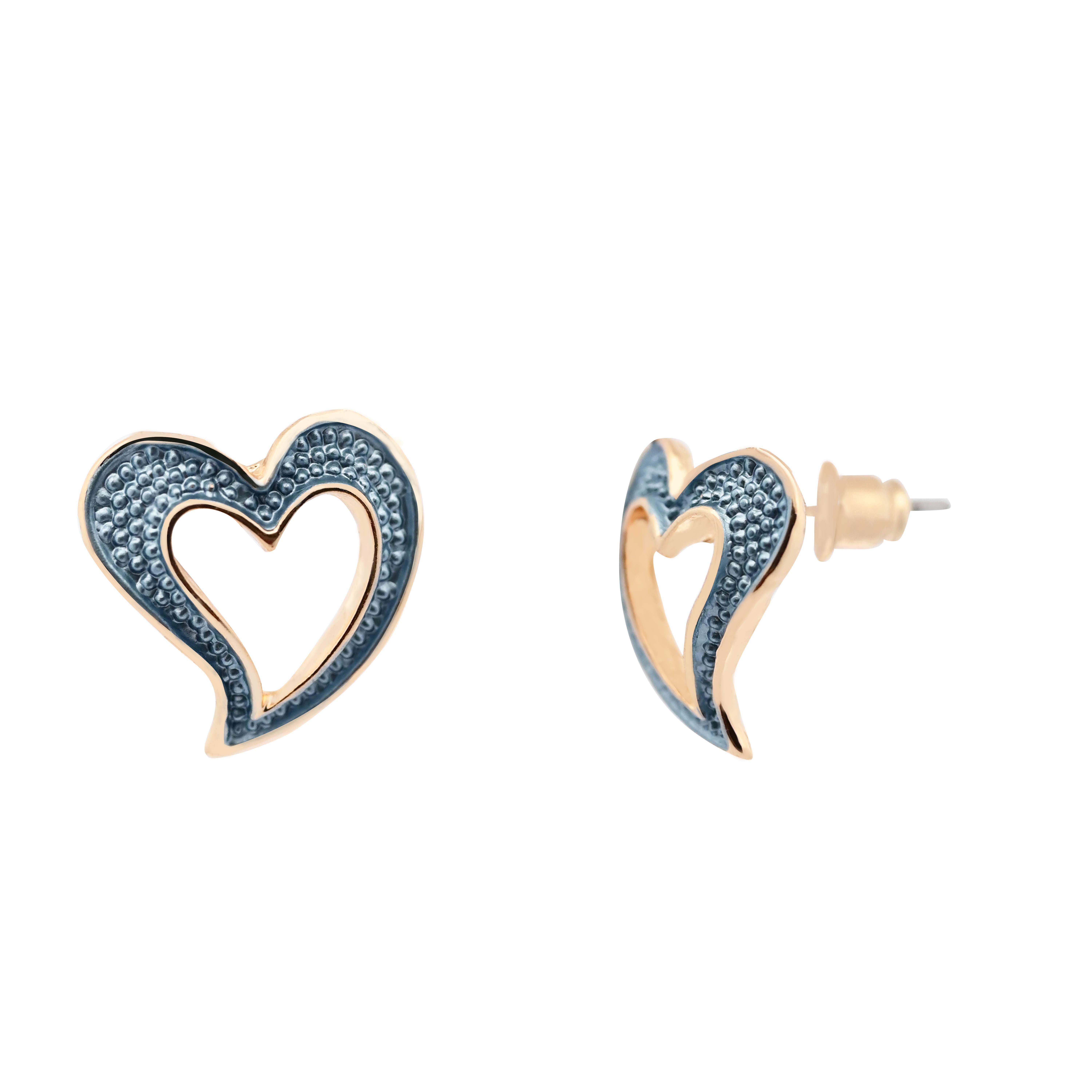 AMORINO SRL - Wholesale Stud/Post Earrings - ENAMELED HEART EARRINGS - SW2424A1540