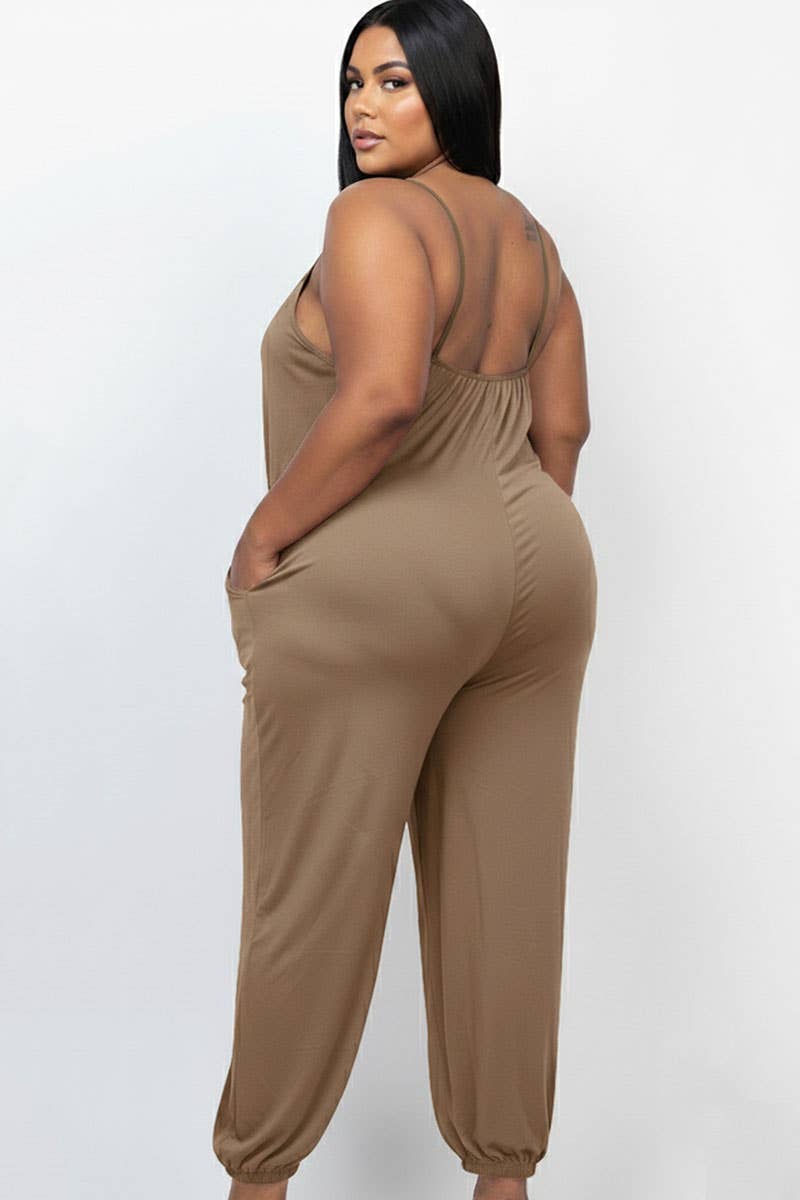 CAPELLA APPAREL - Wholesale Jumpsuit - Women's - Plus Size Sleeveless Jogger Jumpsuit18