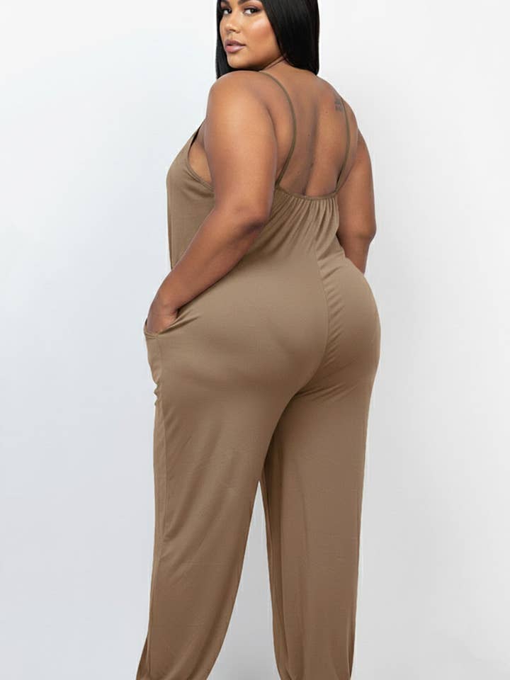 CAPELLA APPAREL - Wholesale Jumpsuit - Women's - Plus Size Sleeveless Jogger Jumpsuit18