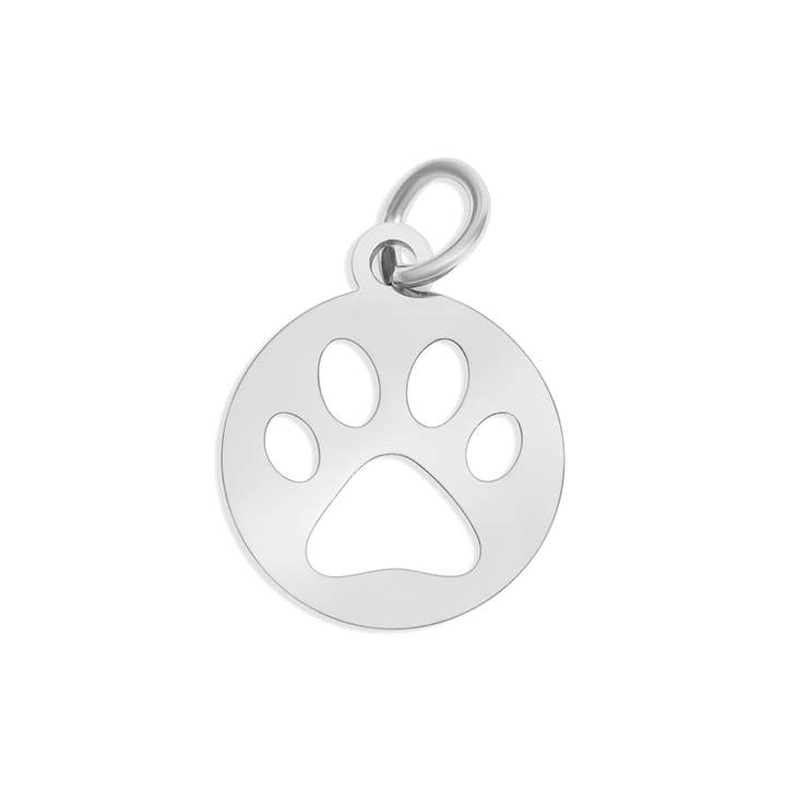 WJW - Wholesale Individual Charm/Pendant - 18K Gold PVD Stainless Steel Paw Print Charm
