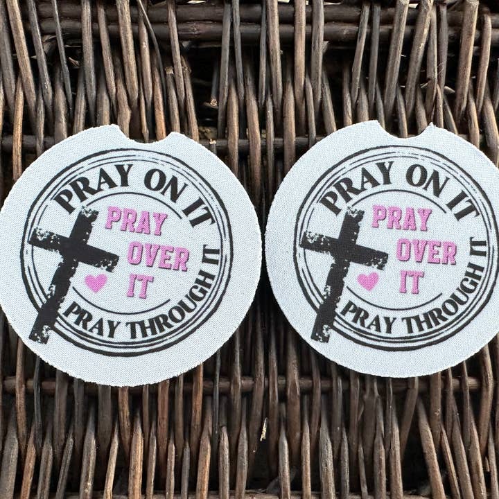 Pray On It Car Coasters for wholesale by Evie Rose