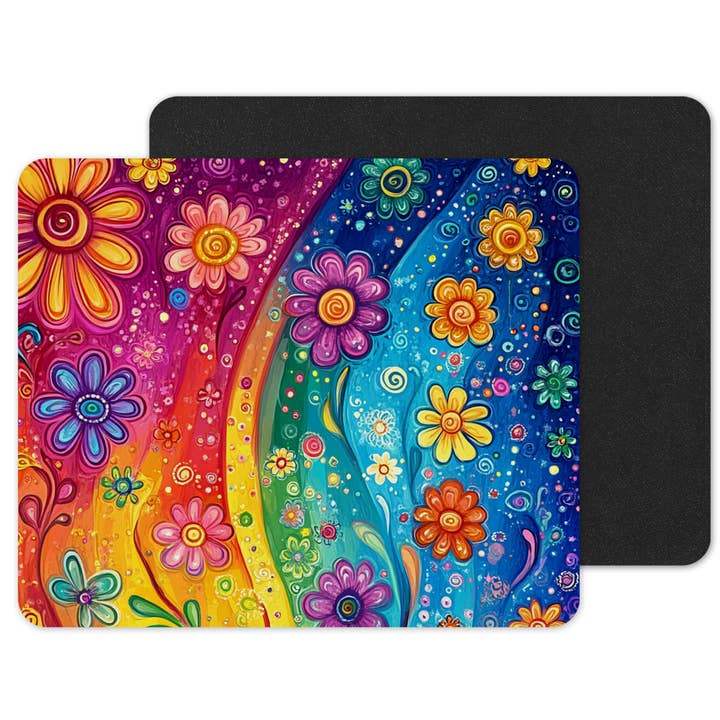 Tappetino per mouse antiscivolo stampato premium - Fiori arcobaleno per la vendita all'ingrosso da parte di simply creative