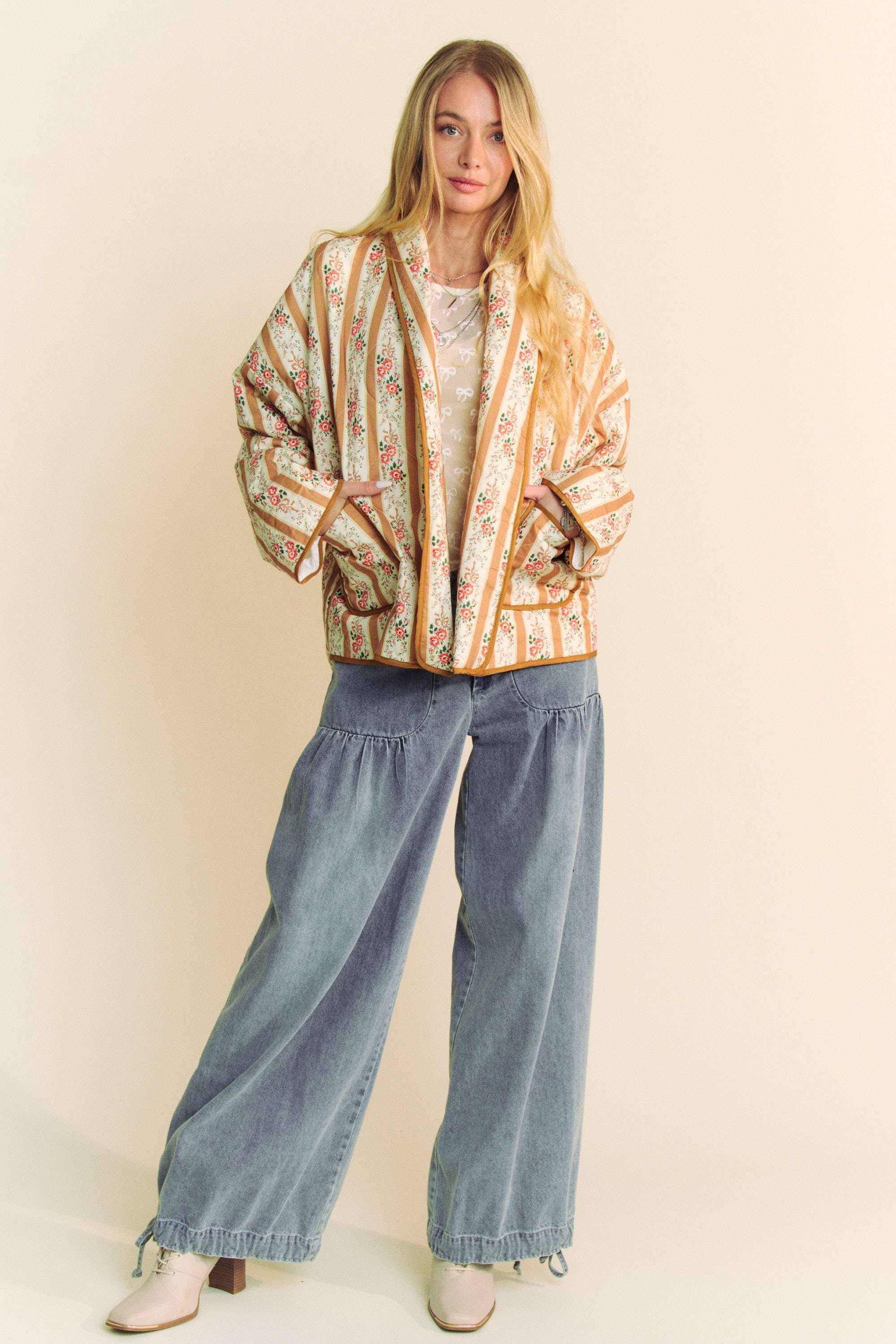 Davi & Dani - Wholesale Jas - Dames - WAIVY GEWATTEERDE OPEN JAS MET BEHANGPRINT7