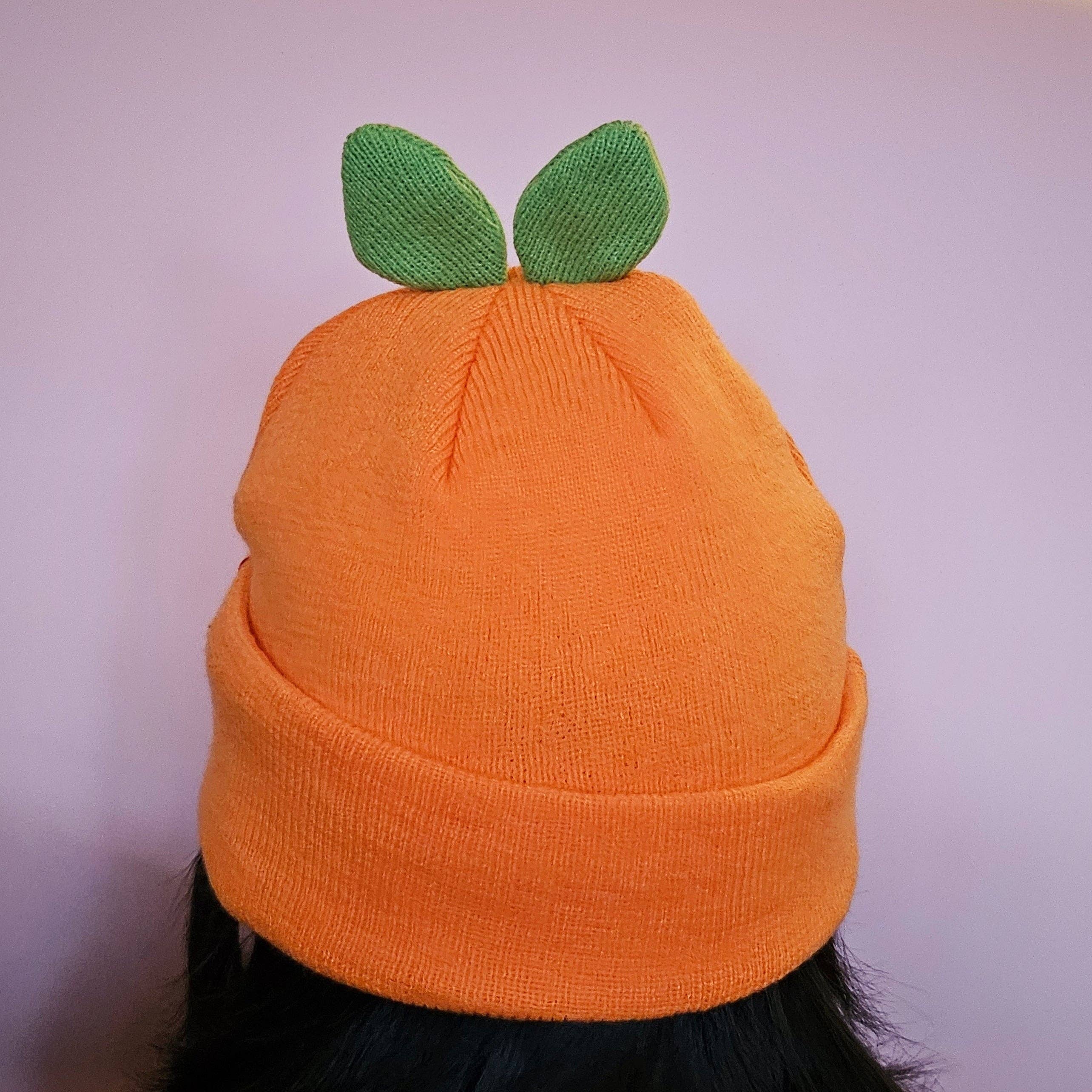misomomo – Engroshandel Beanie - Dame – Orange Sprout Leaf Beanie2