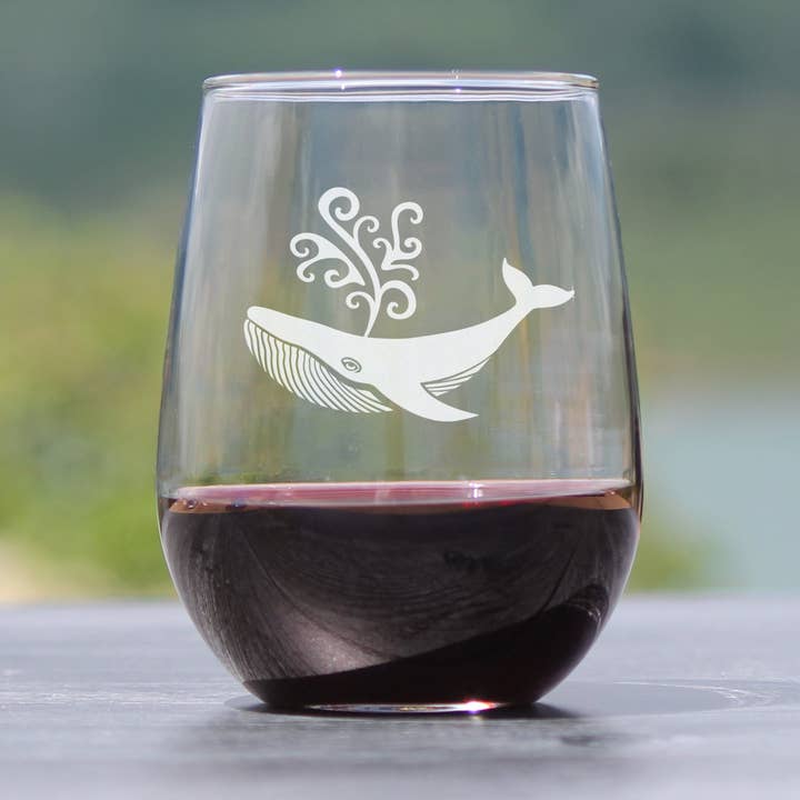 bevvee - Wholesale Wine glass - Whale Stemless Wine Glass - Ocean Beach Gifts and Decor0