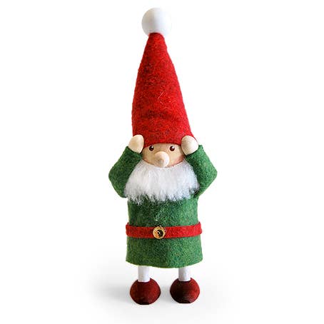 Christmas Ornament Santa Gnome Amazed for wholesale by Nordic Dreams