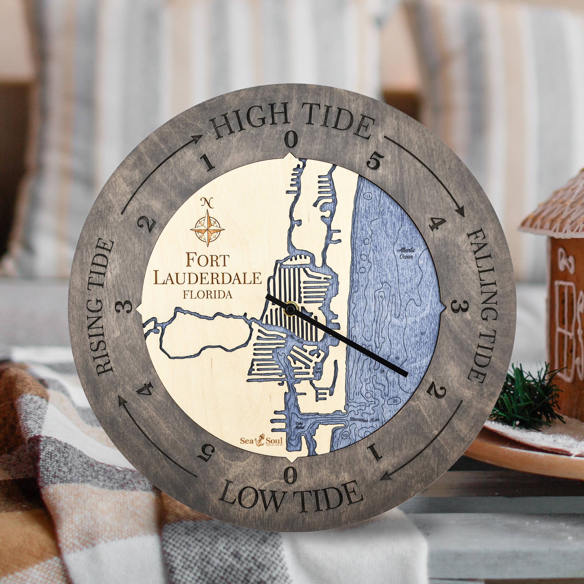 Sea & Soul Nautical Chart Art - Wholesale Wall Clock - Florida East Coast Nautical Chart Tide Clock-Many Locations74