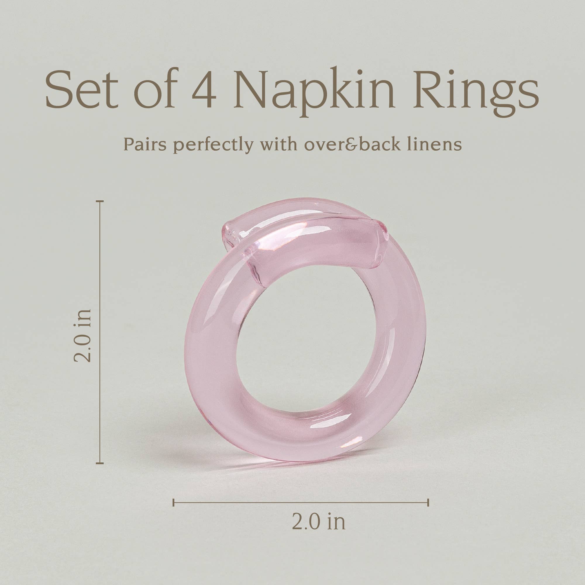 over&back - Wholesale Napkin Ring - Glass Napkin Rings – Hosting Essential – Set of 415